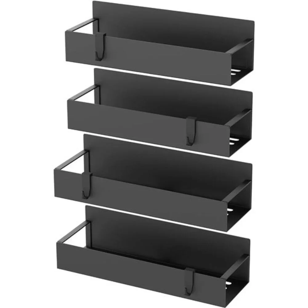 Metal Magnetic Spice Storage Rack Organizer for Refrigerator and Oven 4 Pack